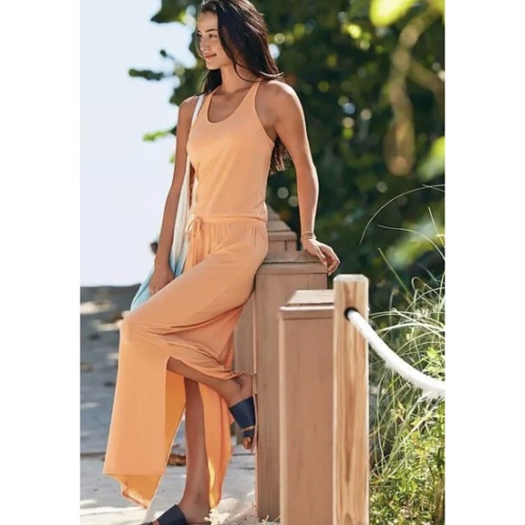 Athleta Cressida Dress Tiger Lily Orange Size Medium Maxi - Picture 10 of 10